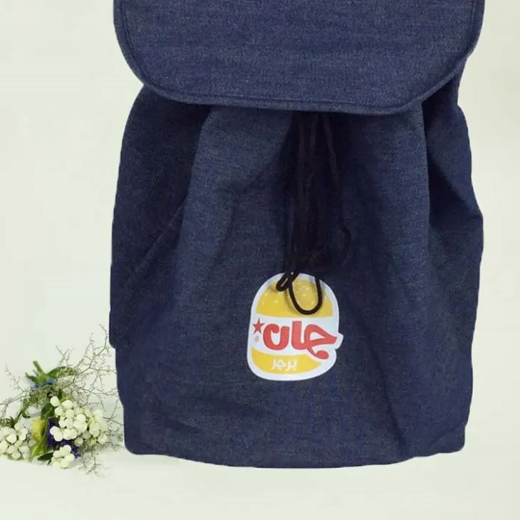 Blue Canvas Backpack Cotton School Bag Shoulder Bag